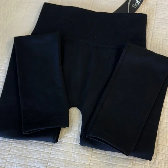 Lot of 2 Black Legging Fleece Lined Seamless High Rise Warm Cozy Bundle - Picture 6 of 6